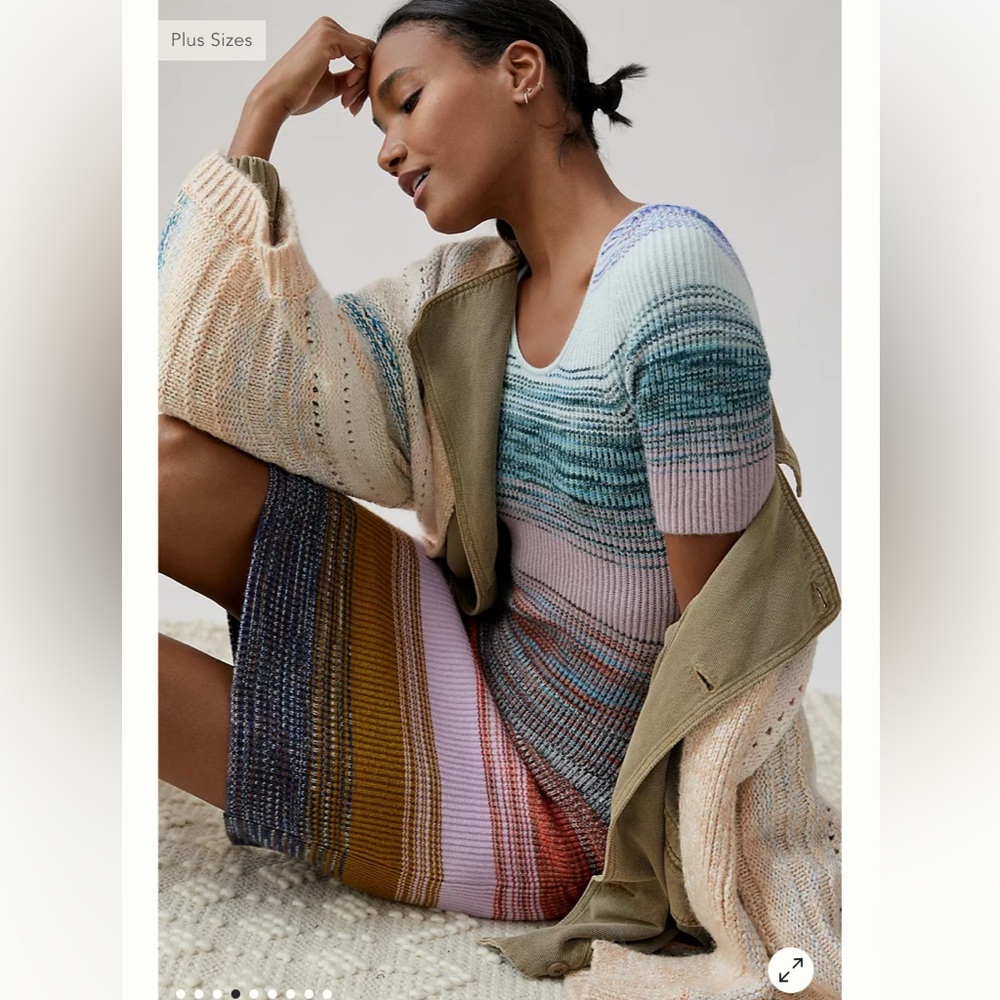 NWT Anthropologie Space Dye Sweater Knit Mini Dress